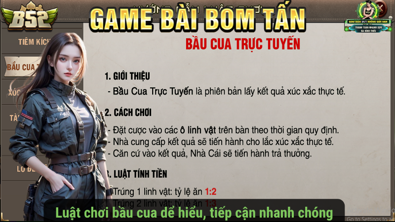 Luật chơi bầu cua dễ hiểu, tiếp cận nhanh chóng